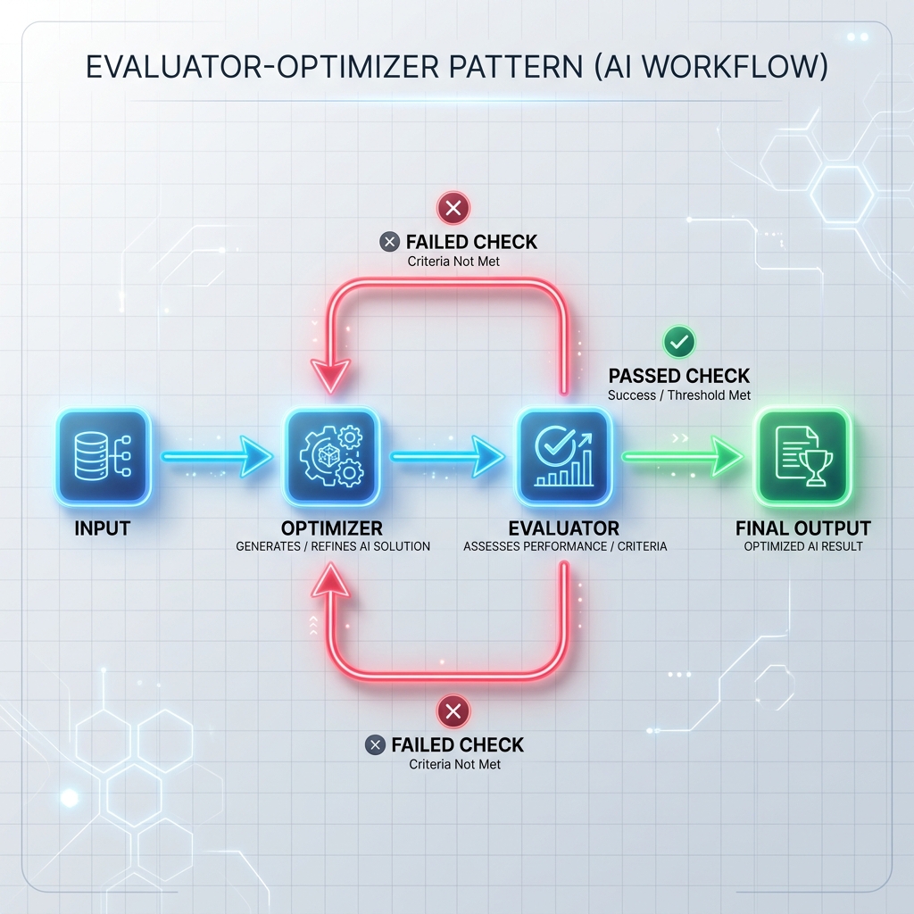 Diagramme de flux de travail de l'optimiseur d'évaluateur LLM