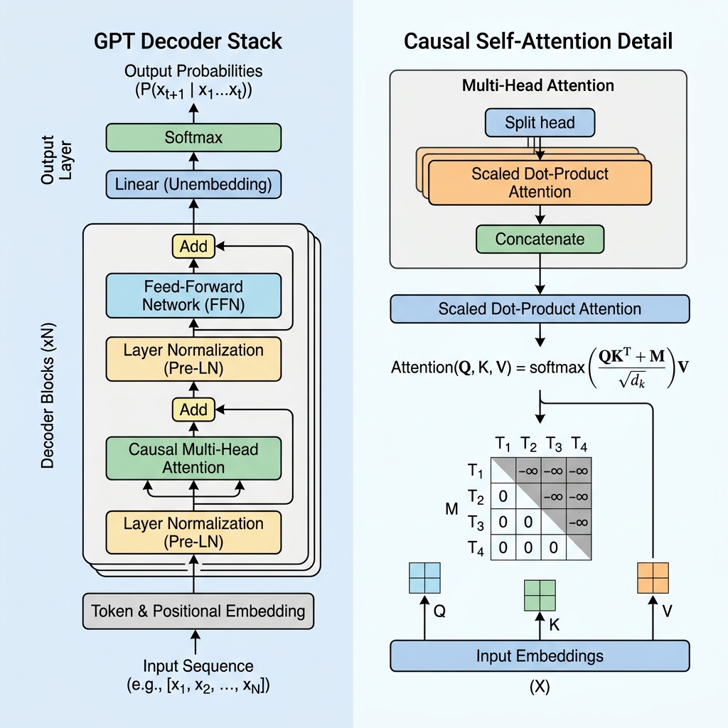 How GPT Transformer Works: Causal Self-Attention Explained
